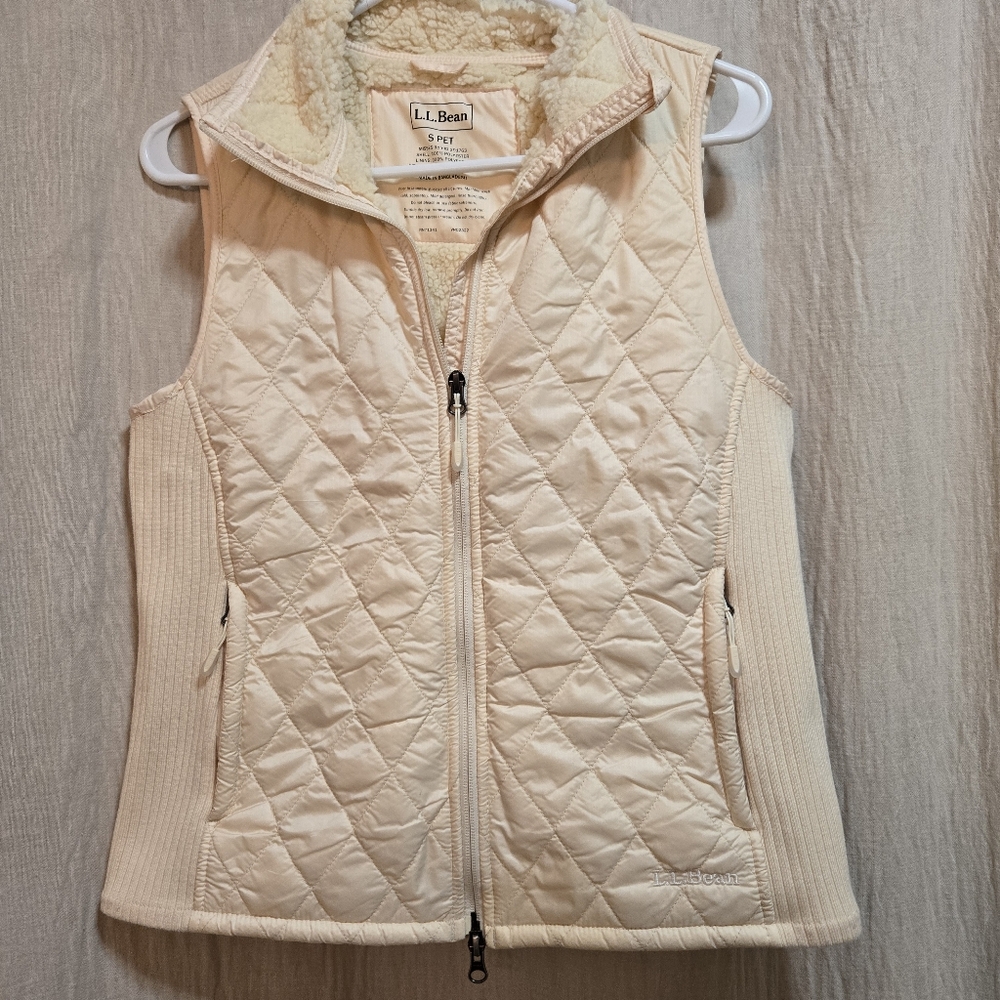 LLBean Womens Quilted Lined Vest Size Small Petite